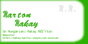 marton makay business card